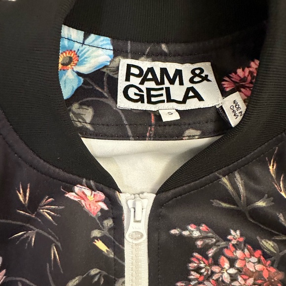 Pam and Gela Floral Bomber Jacket size small - Picture 2 of 3